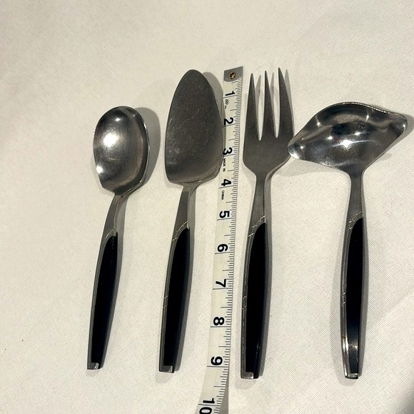 Vintage MCM 4pc Starburst Stainless Serving Pieces Japan - Picture 7 of 7